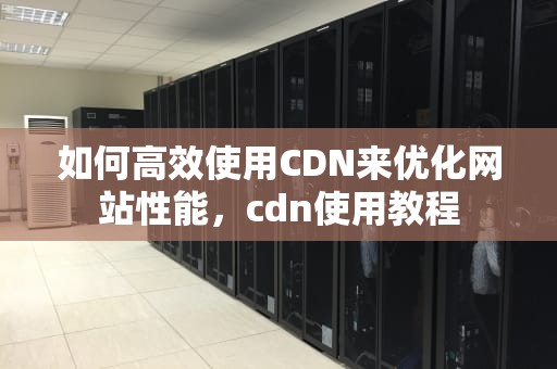 如何高效使用CDN来优化网站性能，cdn使用教程
