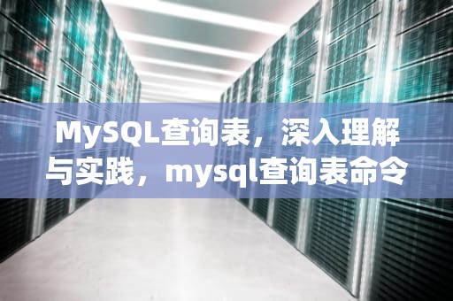 MySQL查询表，深入理解与实践，mysql查询表命令