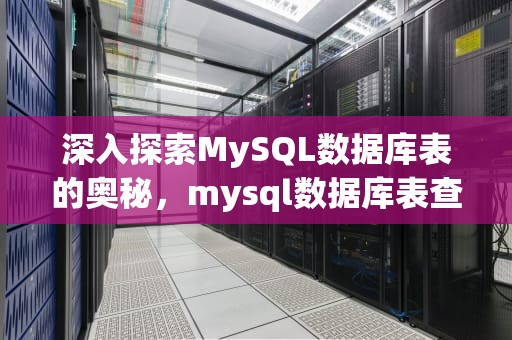 深入探索MySQL数据库表的奥秘，mysql数据库表查询