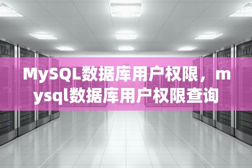 MySQL数据库用户权限，mysql数据库用户权限查询