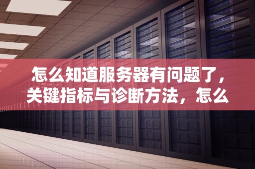 怎么知道服务器有问题了，关键指标与诊断方法，怎么知道服务器有问题了呢