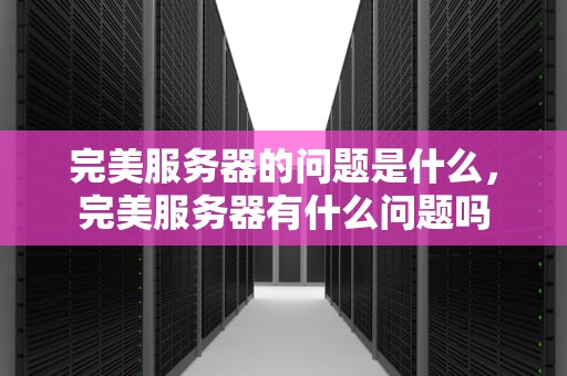 完美服务器的问题是什么，完美服务器有什么问题吗