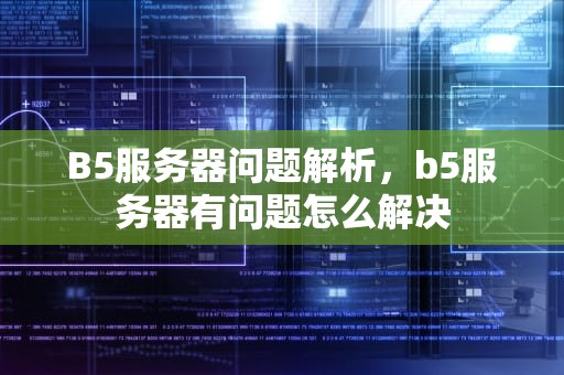 B5服务器问题解析，b5服务器有问题怎么解决