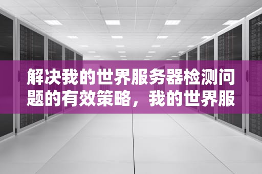 解决我的世界服务器检测问题的有效策略，我的世界服务器检测问题怎么解决