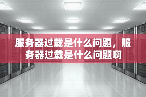 服务器过载是什么问题，服务器过载是什么问题啊