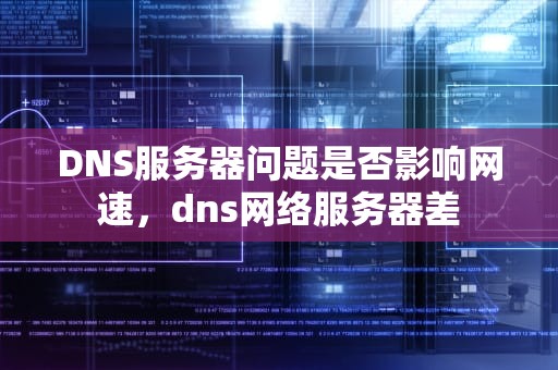 DNS服务器问题是否影响网速，dns网络服务器差