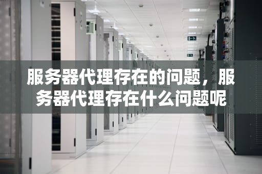 服务器代理存在的问题，服务器代理存在什么问题呢