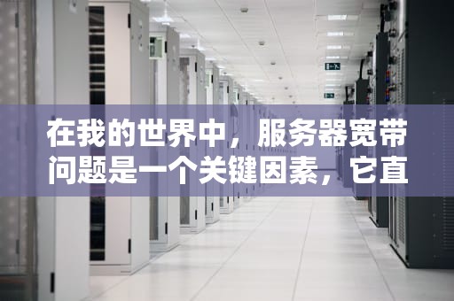 在我的世界中，服务器宽带问题是一个关键因素，它直接影响着玩家的游戏体验。以下是关于我的世界服务器宽带问题的详细介绍，我的世界服务器宽带问题怎么解决