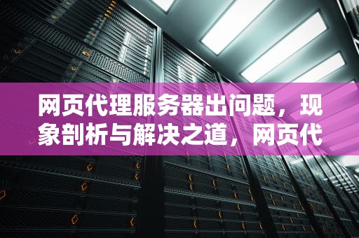 网页代理服务器出问题，现象剖析与解决之道，网页代理服务器出问题怎么解决