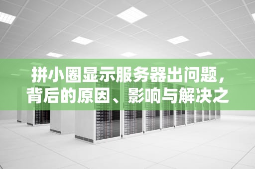 拼小圈显示服务器出问题，背后的原因、影响与解决之道，拼小圈服务器有问题