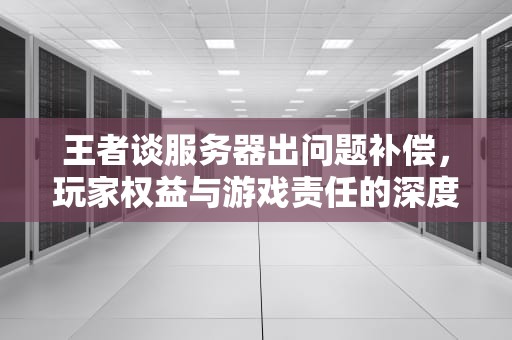 王者谈服务器出问题补偿，玩家权益与游戏责任的深度剖析，王者服务器出问题了