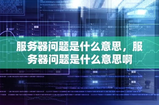 服务器问题是什么意思，服务器问题是什么意思啊