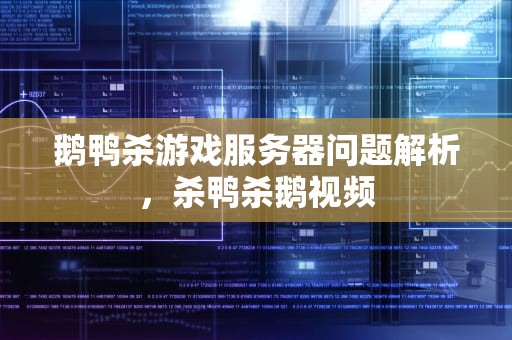 鹅鸭杀游戏服务器问题解析，杀鸭杀鹅视频