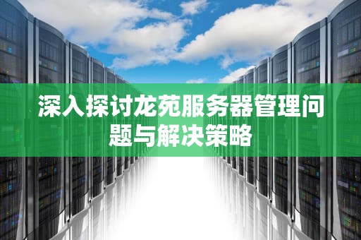 深入探讨龙苑服务器管理问题与解决策略