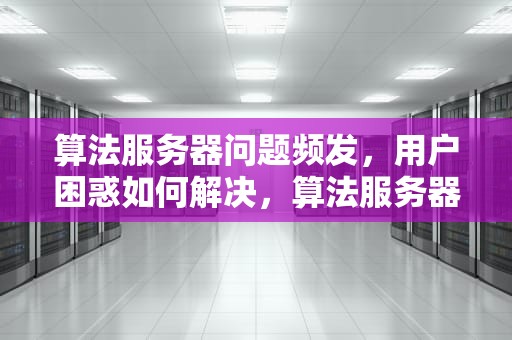 算法服务器问题频发，用户困惑如何解决，算法服务器有问题怎么解决