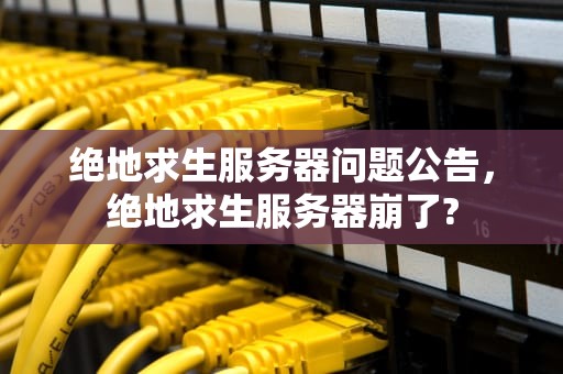 绝地求生服务器问题公告，绝地求生服务器崩了?
