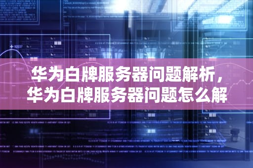 华为白牌服务器问题解析，华为白牌服务器问题怎么解决