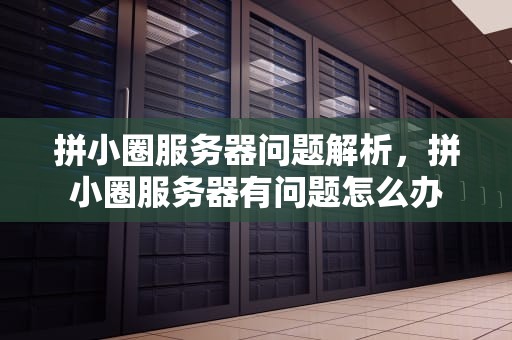 拼小圈服务器问题解析，拼小圈服务器有问题怎么办