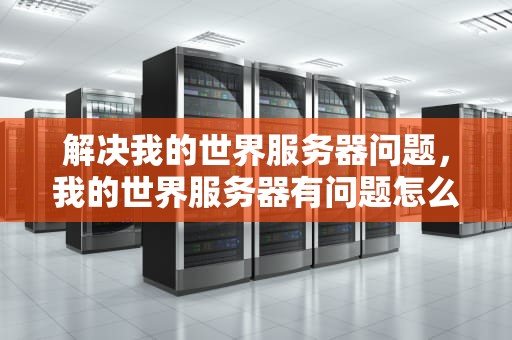 解决我的世界服务器问题，我的世界服务器有问题怎么解决