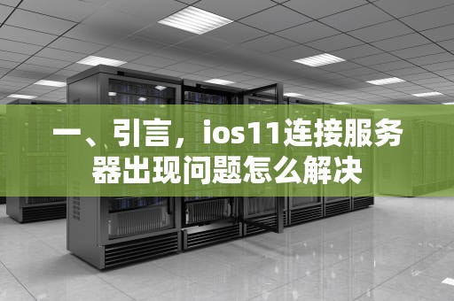 一、引言，ios11连接服务器出现问题怎么解决