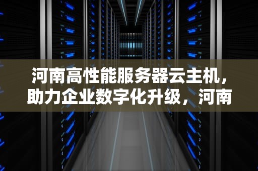 河南高性能服务器云主机，助力企业数字化升级，河南服务器公司