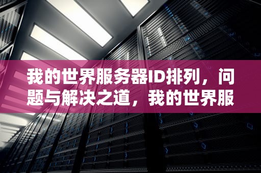 我的世界服务器ID排列，问题与解决之道，我的世界服务器id排列问题怎么解决