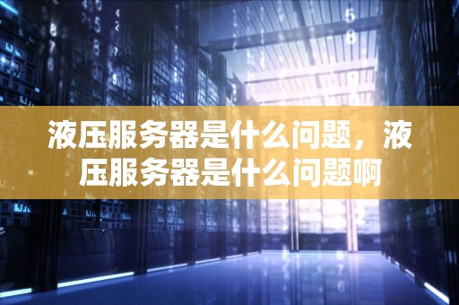 液压服务器是什么问题，液压服务器是什么问题啊
