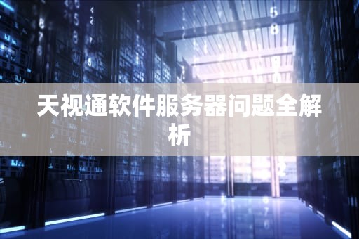 天视通软件服务器问题全解析