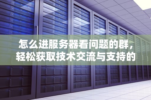 怎么进服务器看问题的群，轻松获取技术交流与支持的指南，怎么进服务器看问题的群聊