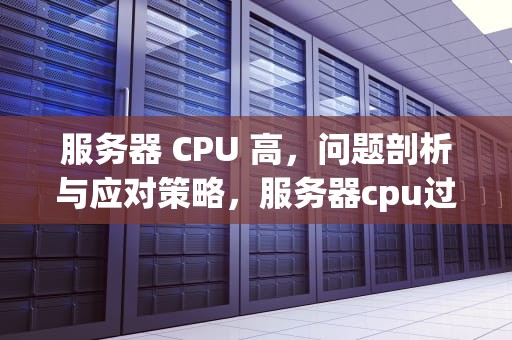 服务器 CPU 高，问题剖析与应对策略，服务器cpu过高排查