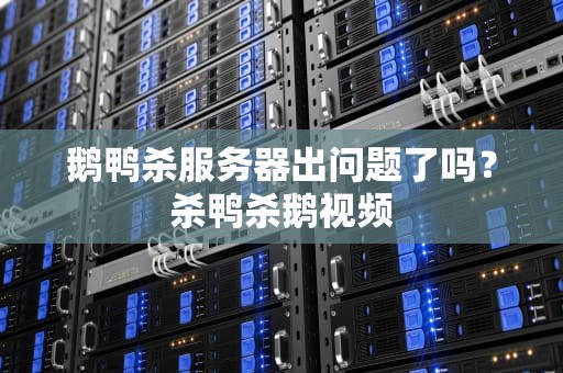 鹅鸭杀服务器出问题了吗？杀鸭杀鹅视频