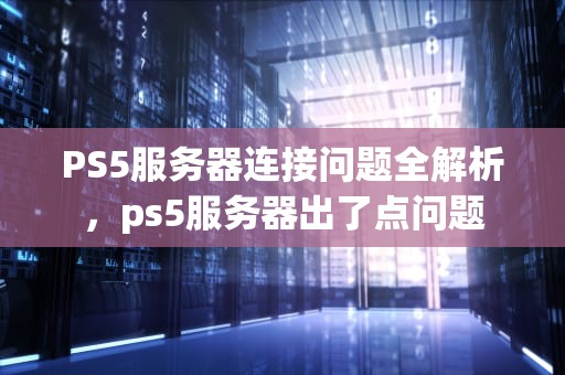 PS5服务器连接问题全解析，ps5服务器出了点问题