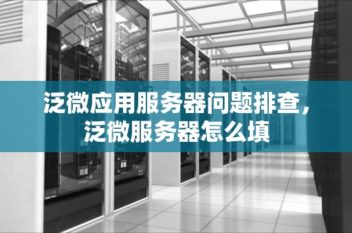 泛微应用服务器问题排查，泛微服务器怎么填