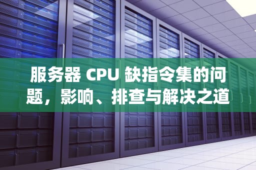 服务器 CPU 缺指令集的问题，影响、排查与解决之道，服务器cpu指令集缺少