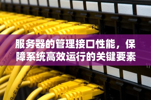服务器的管理接口性能，保障系统高效运行的关键要素