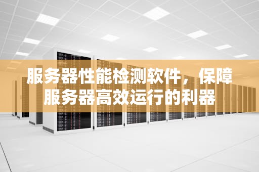 服务器性能检测软件，保障服务器高效运行的利器