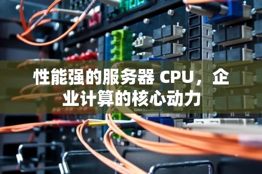 性能强的服务器 CPU，企业计算的核心动力