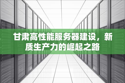 甘肃高性能服务器建设，新质生产力的崛起之路
