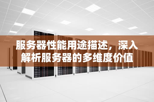 服务器性能用途描述，深入解析服务器的多维度价值