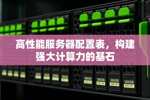 高性能服务器配置表，构建强大计算力的基石