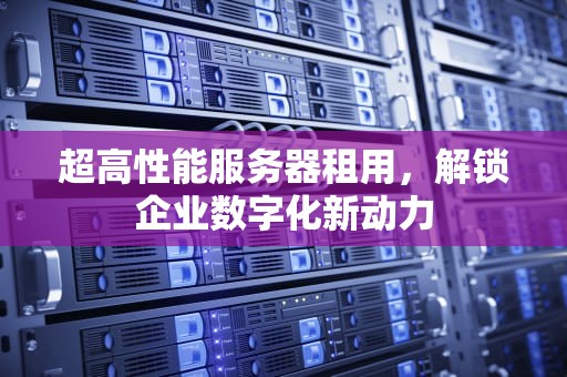 超高性能服务器租用，解锁企业数字化新动力