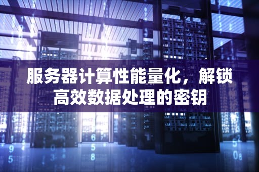 服务器计算性能量化，解锁高效数据处理的密钥