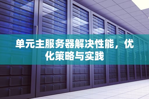 单元主服务器解决性能，优化策略与实践