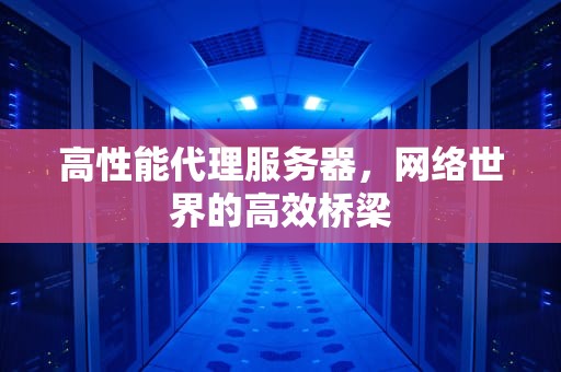 高性能代理服务器，网络世界的高效桥梁