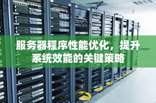服务器程序性能优化，提升系统效能的关键策略