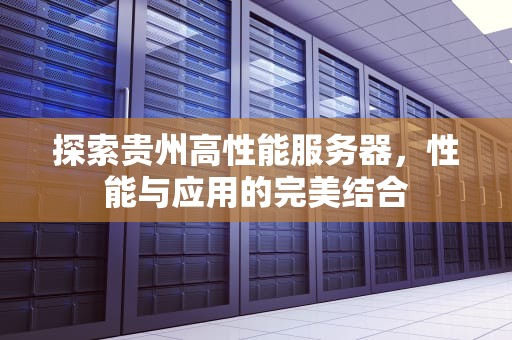 探索贵州高性能服务器，性能与应用的完美结合