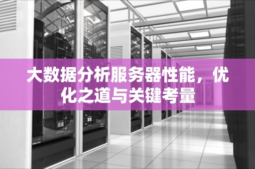 大数据分析服务器性能，优化之道与关键考量