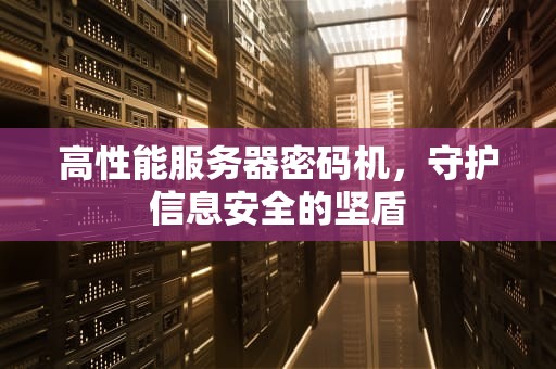高性能服务器密码机，守护信息安全的坚盾