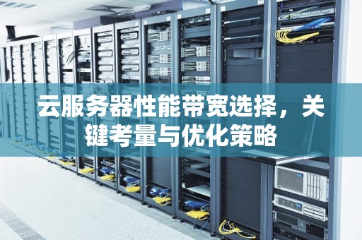 云服务器性能带宽选择，关键考量与优化策略