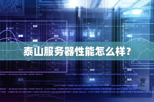 泰山服务器性能怎么样？